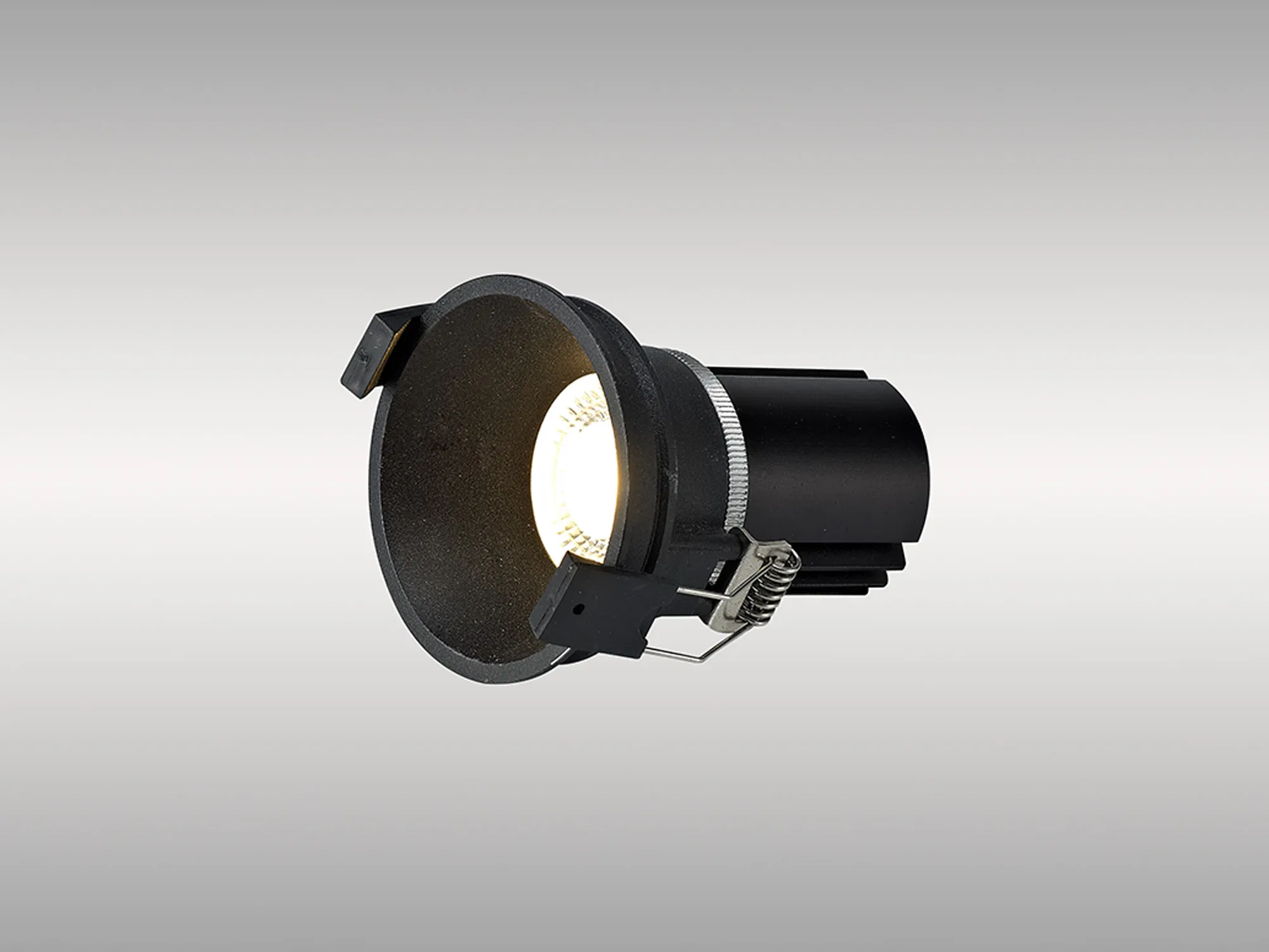 DM201703  Bania 12 Powered by Tridonic  12W 2700K 1200lm 24° CRI>90 LED Engine, 350mA Black Fixed Recessed Spotlight, IP20